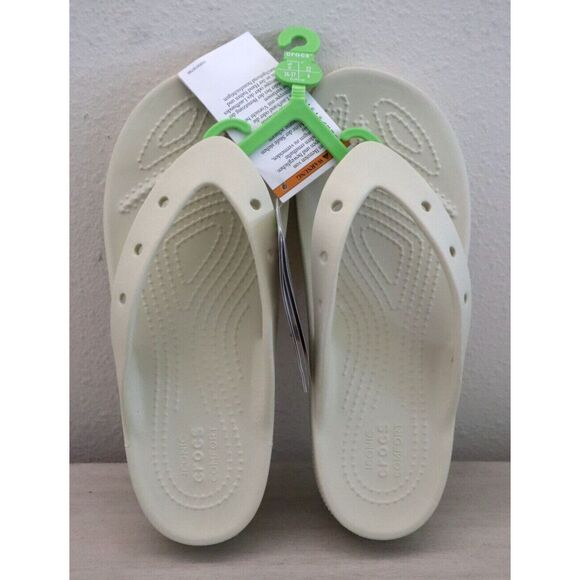 Crocs 207714-2Y2 Women's Sz 6 Bone/Beige Classic Platform Flip-Flop Sandals - Picture 1 of 8